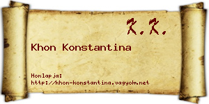 Khon Konstantina névjegykártya
